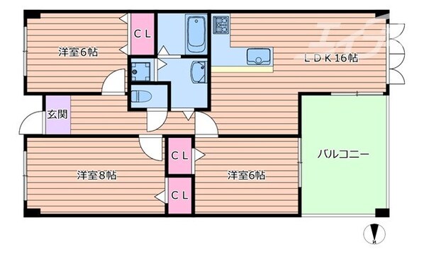 サンライズ緑丘の物件間取画像